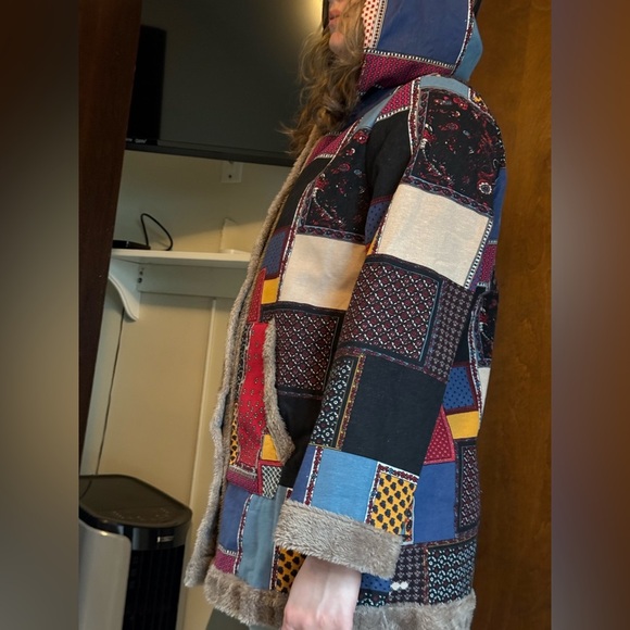 Colorful Patchwork Women's Jacket no label Sz L - Picture 3 of 4